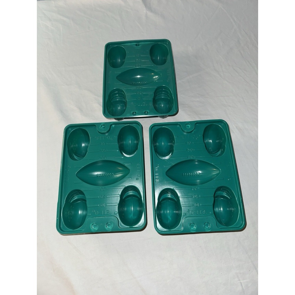 Set of 3 Green Jell-O Jiggler Football Helmet Molds NFL Super Bowl Party Decor
